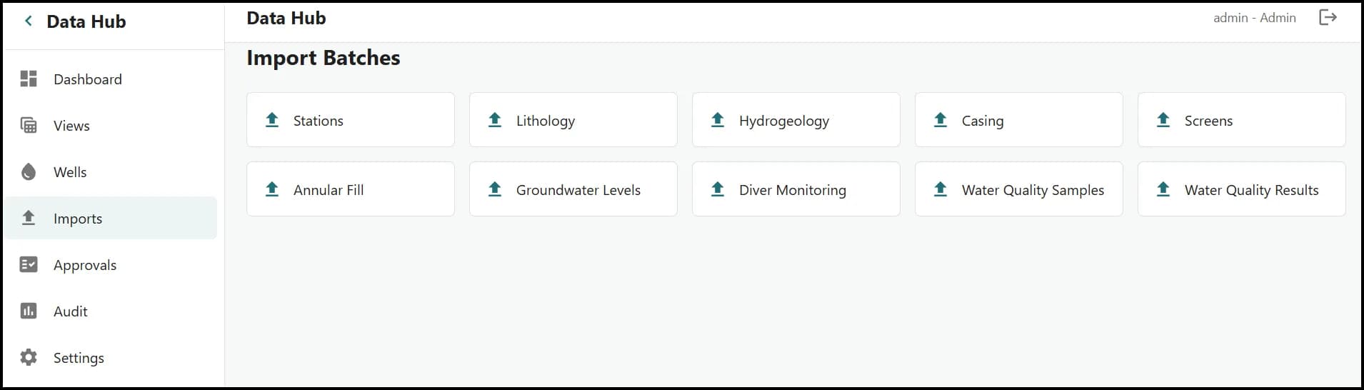 Data Hub import data workflow.
