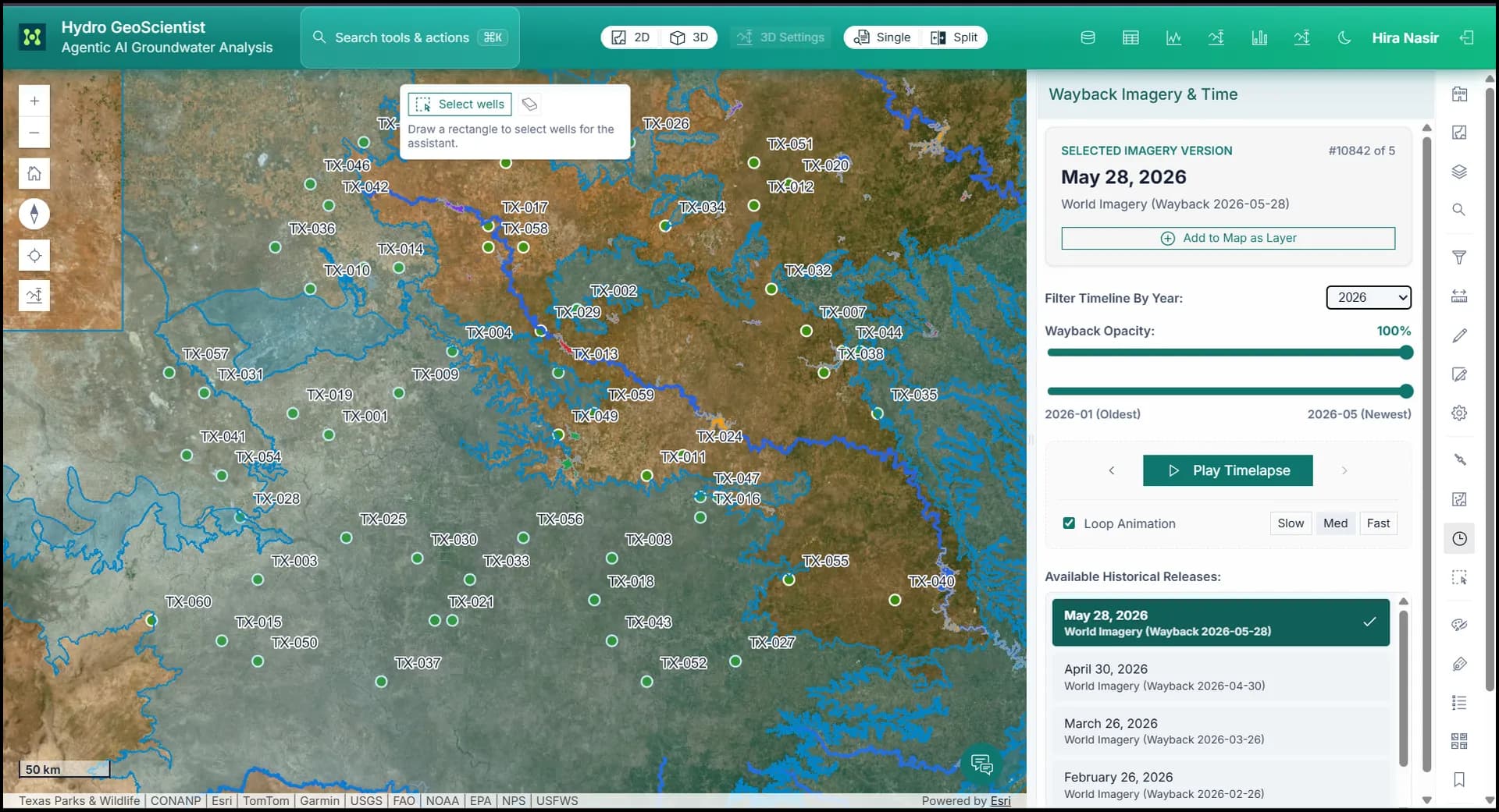 High resolution historical imagery displayed in a GIS map.