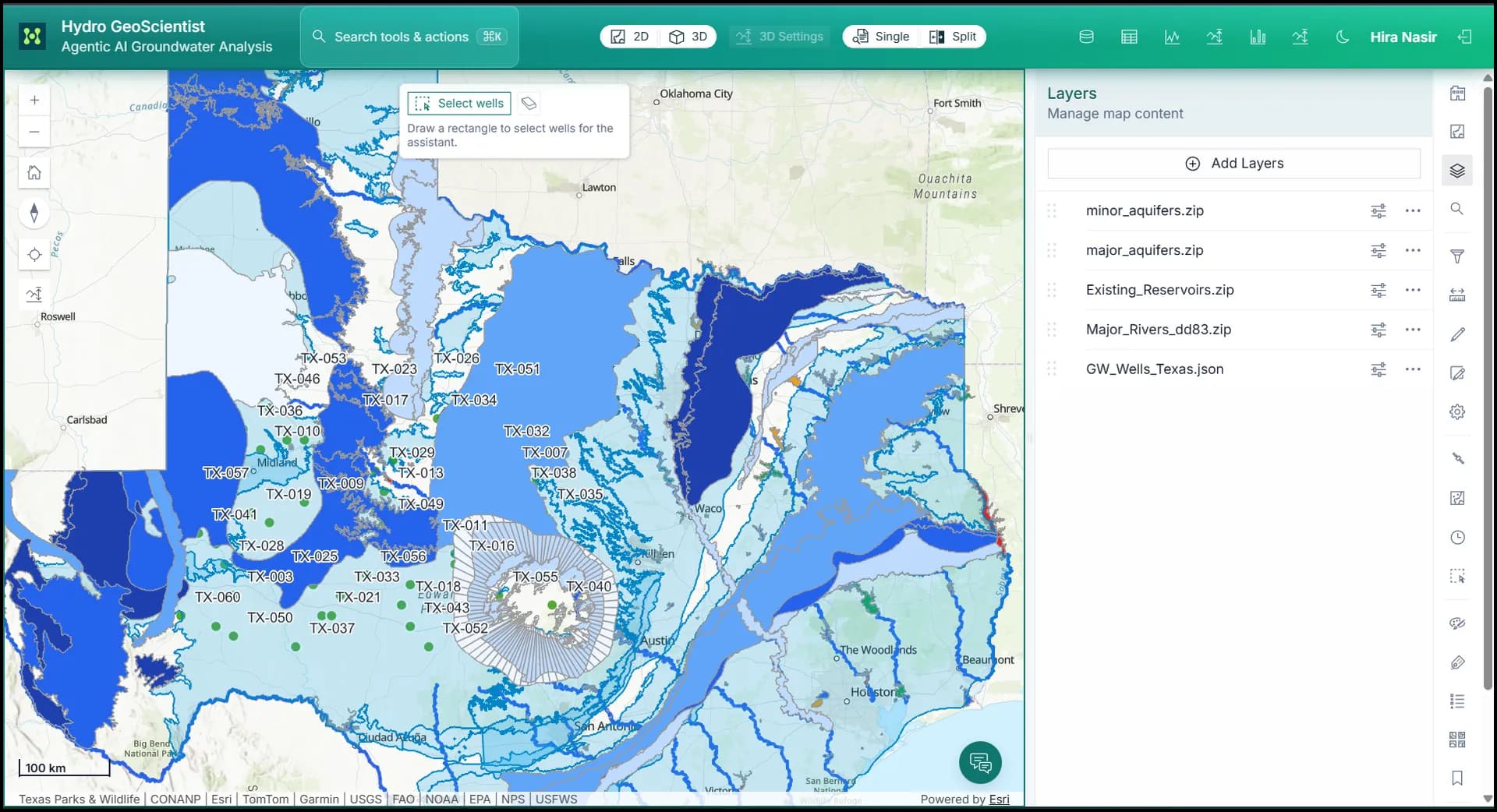 Main SpatialTechSolutions GIS map view with operational layers and panels.