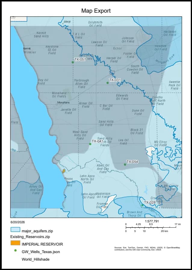 PDF print map workflow in the GIS application.